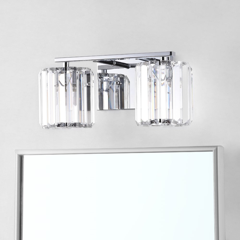 Renee Prism Vintage Metal/Glass Classic Glam LED Vanity Light