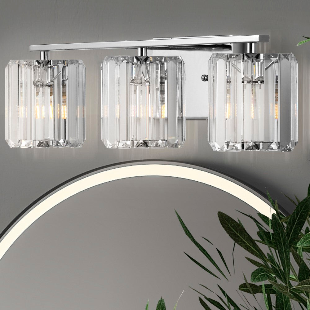 Renee Prism Vintage Metal/Glass Classic Glam LED Vanity Light