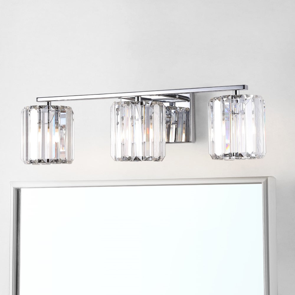 Renee Prism Vintage Metal/Glass Classic Glam LED Vanity Light