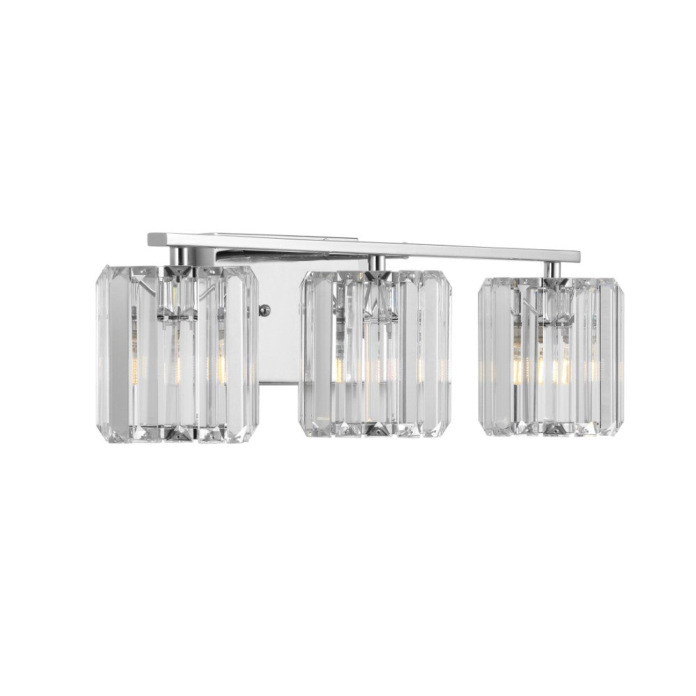 Renee Prism Vintage Metal/Glass Classic Glam LED Vanity Light
