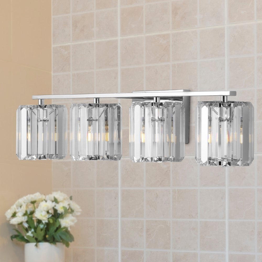 Renee Prism Vintage Metal/Glass Classic Glam LED Vanity Light