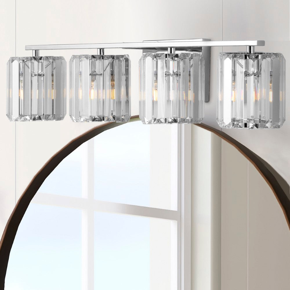 Renee Prism Vintage Metal/Glass Classic Glam LED Vanity Light