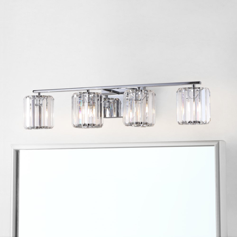 Renee Prism Vintage Metal/Glass Classic Glam LED Vanity Light
