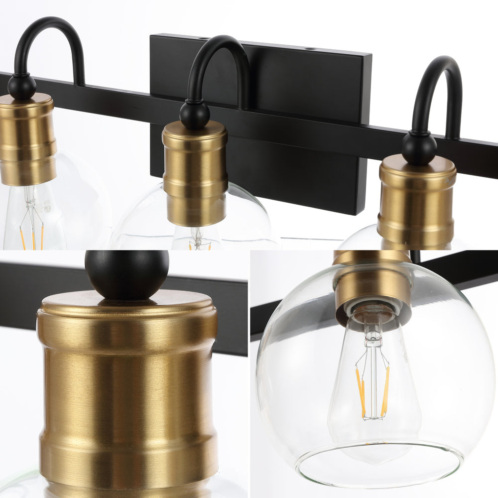 Nelson Iron/Glass Rustic Vintage LED Vanity Light