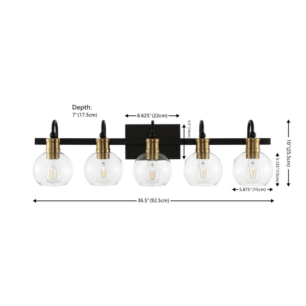 Dimension Image Black/Brass Gold / 5 Light