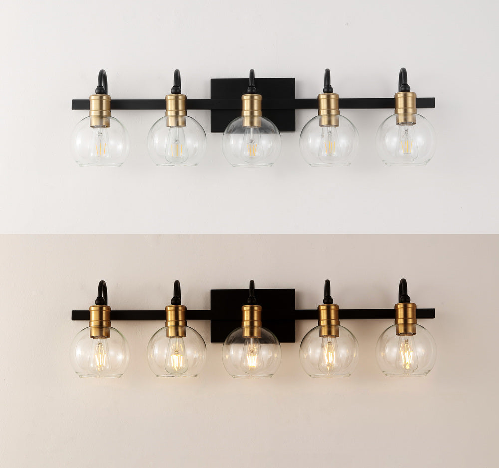 Nelson Iron/Glass Rustic Vintage LED Vanity Light