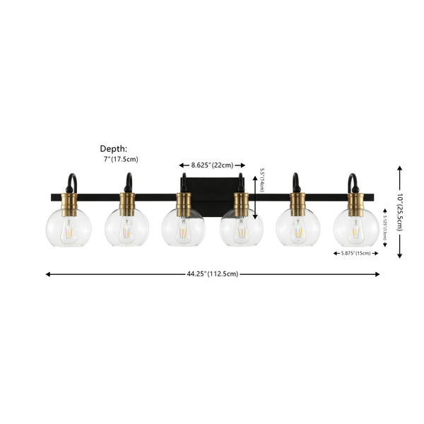 Dimension Image Black/Brass Gold / 6 Light