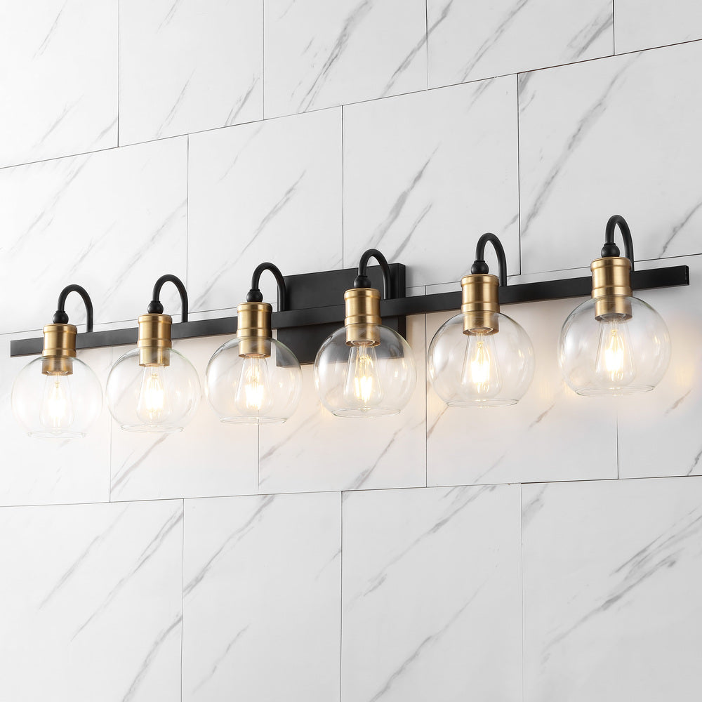 Nelson Iron/Glass Rustic Vintage LED Vanity Light