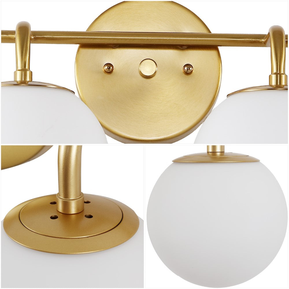 Vistora Parisian Globe 31" 4-Light Metal/Frosted Glass Modern Contemporary LED Vanity Light