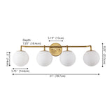 Vistora Parisian Globe 31" 4-Light Metal/Frosted Glass Modern Contemporary LED Vanity Light