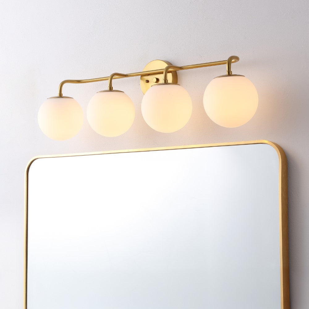 Vistora Parisian Globe 31" 4-Light Metal/Frosted Glass Modern Contemporary LED Vanity Light