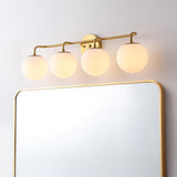 Vistora Parisian Globe 31" 4-Light Metal/Frosted Glass Modern Contemporary LED Vanity Light