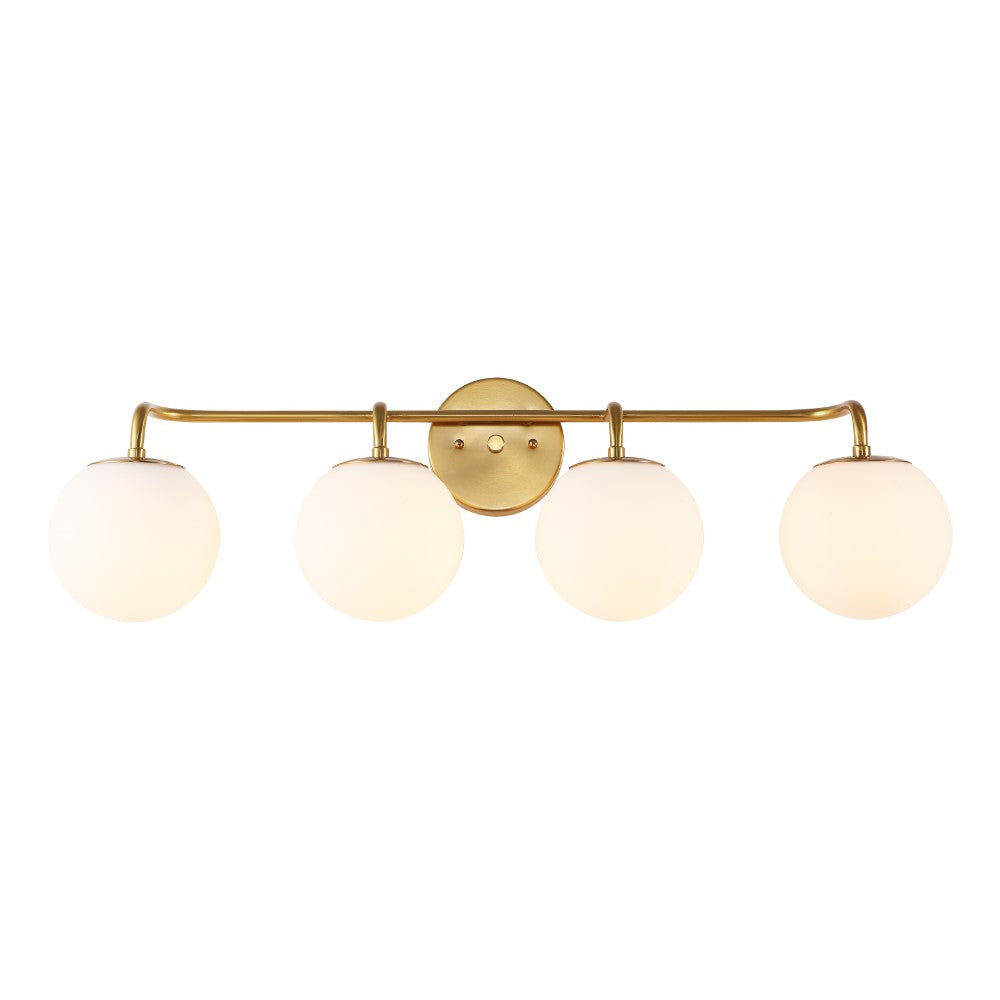 Vistora Parisian Globe 31" 4-Light Metal/Frosted Glass Modern Contemporary LED Vanity Light