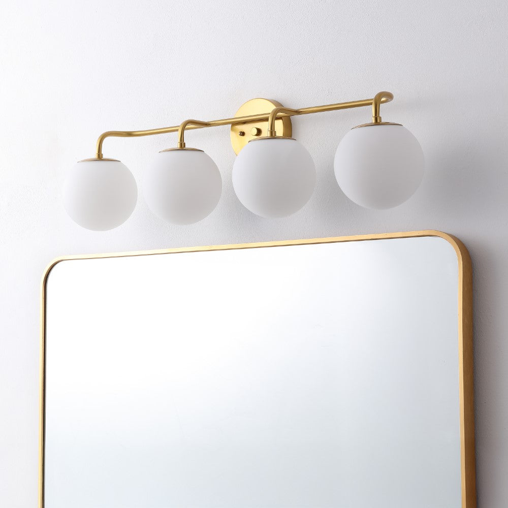 Vistora Parisian Globe 31" 4-Light Metal/Frosted Glass Modern Contemporary LED Vanity Light
