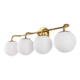 Vistora Parisian Globe 31" 4-Light Metal/Frosted Glass Modern Contemporary LED Vanity Light