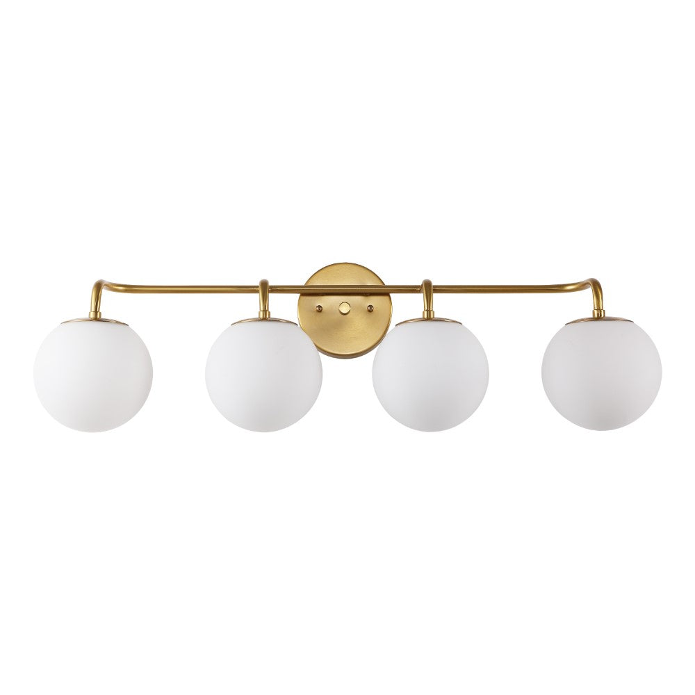 Vistora Parisian Globe 31" 4-Light Metal/Frosted Glass Modern Contemporary LED Vanity Light