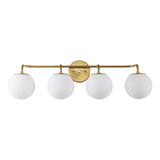 Vistora Parisian Globe 31" 4-Light Metal/Frosted Glass Modern Contemporary LED Vanity Light