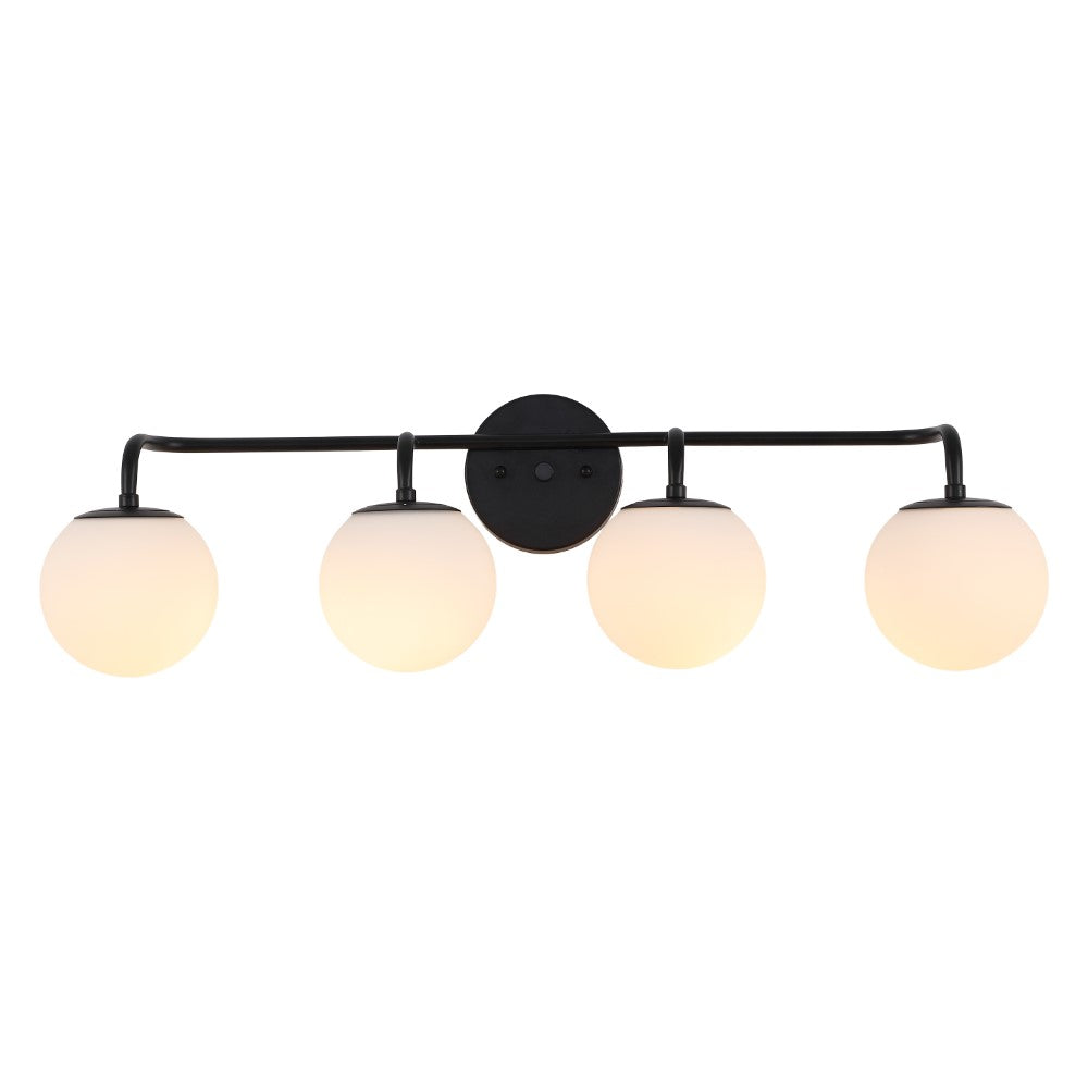 Vistora Parisian Globe 31" 4-Light Metal/Frosted Glass Modern Contemporary LED Vanity Light