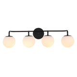 Vistora Parisian Globe 31" 4-Light Metal/Frosted Glass Modern Contemporary LED Vanity Light