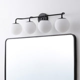 Vistora Parisian Globe 31" 4-Light Metal/Frosted Glass Modern Contemporary LED Vanity Light