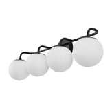 Vistora Parisian Globe 31" 4-Light Metal/Frosted Glass Modern Contemporary LED Vanity Light
