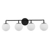 Vistora Parisian Globe 31" 4-Light Metal/Frosted Glass Modern Contemporary LED Vanity Light