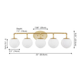 Vistora Parisian Globe 31" 4-Light Metal/Frosted Glass Modern Contemporary LED Vanity Light