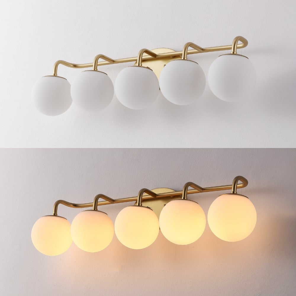 Vistora Parisian Globe 31" 4-Light Metal/Frosted Glass Modern Contemporary LED Vanity Light