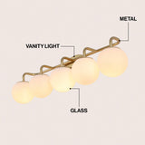Vistora Parisian Globe 31" 4-Light Metal/Frosted Glass Modern Contemporary LED Vanity Light