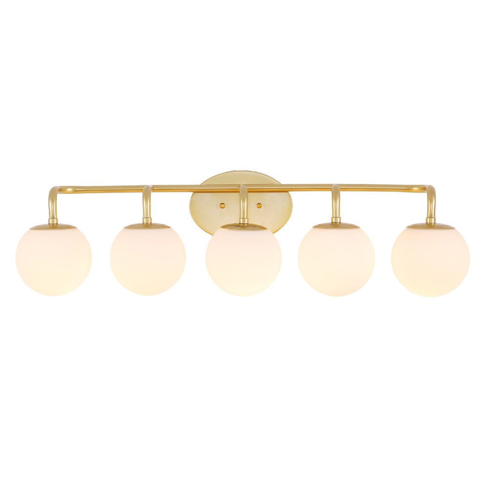 Vistora Parisian Globe 31" 4-Light Metal/Frosted Glass Modern Contemporary LED Vanity Light