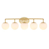 Vistora Parisian Globe 31" 4-Light Metal/Frosted Glass Modern Contemporary LED Vanity Light