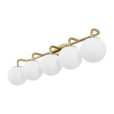 Vistora Parisian Globe 31" 4-Light Metal/Frosted Glass Modern Contemporary LED Vanity Light