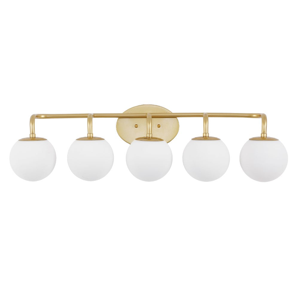 Vistora Parisian Globe 31" 4-Light Metal/Frosted Glass Modern Contemporary LED Vanity Light