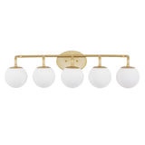 Vistora Parisian Globe 31" 4-Light Metal/Frosted Glass Modern Contemporary LED Vanity Light