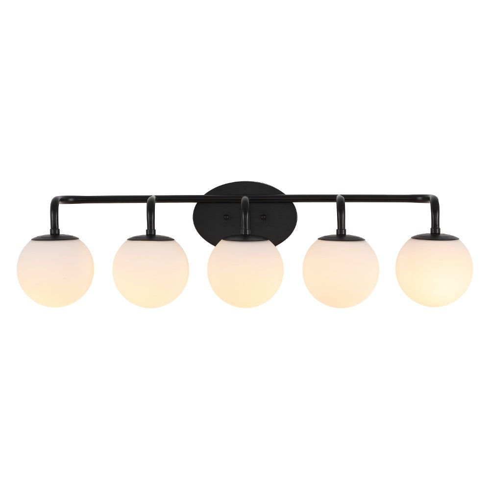Vistora Parisian Globe 31" 4-Light Metal/Frosted Glass Modern Contemporary LED Vanity Light