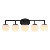 Vistora Parisian Globe 31" 4-Light Metal/Frosted Glass Modern Contemporary LED Vanity Light