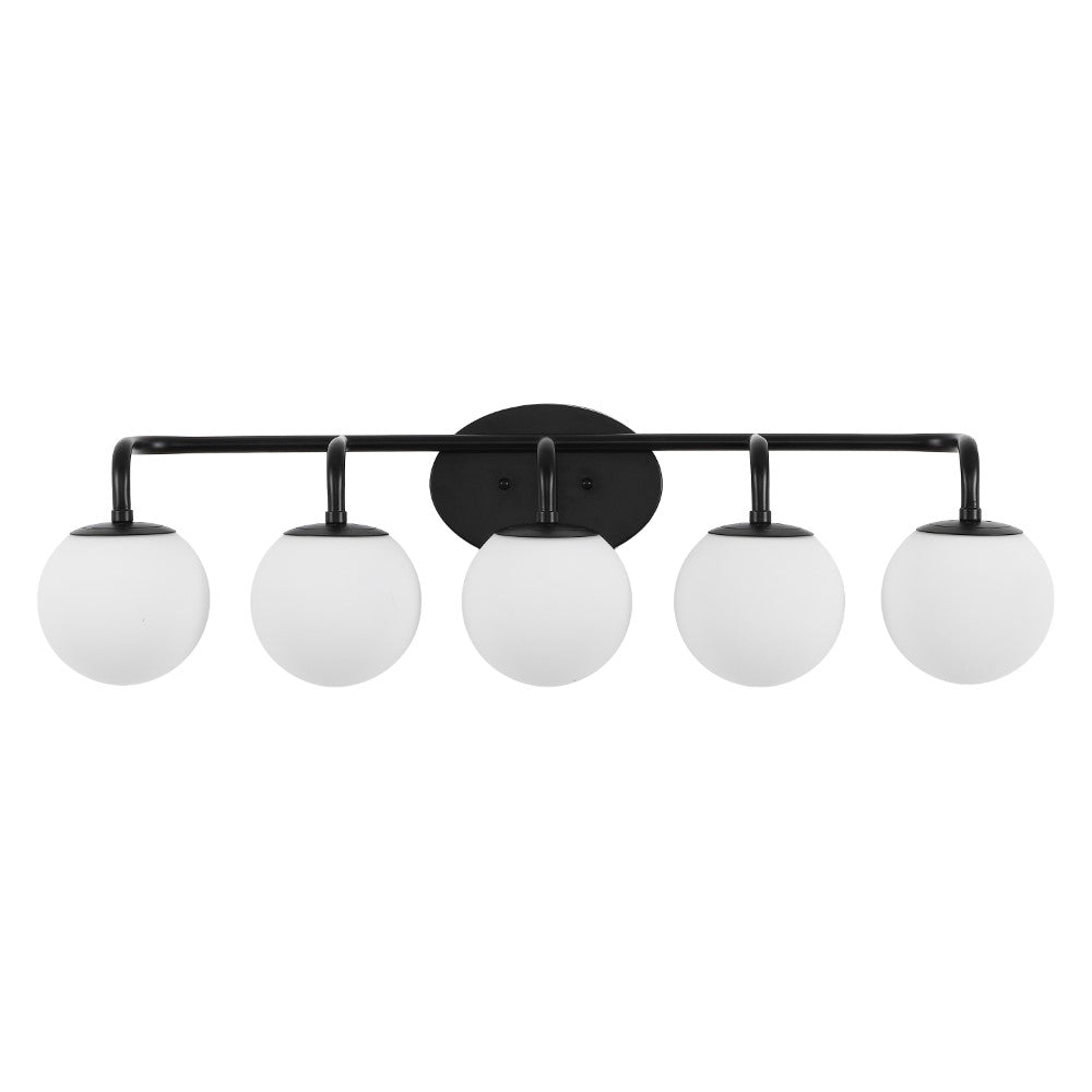 Vistora Parisian Globe 31" 4-Light Metal/Frosted Glass Modern Contemporary LED Vanity Light