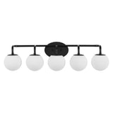 Vistora Parisian Globe 31" 4-Light Metal/Frosted Glass Modern Contemporary LED Vanity Light