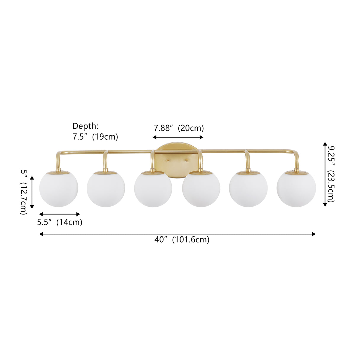 Vistora Parisian Globe 31" 4-Light Metal/Frosted Glass Modern Contemporary LED Vanity Light