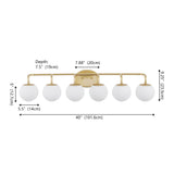 Vistora Parisian Globe 31" 4-Light Metal/Frosted Glass Modern Contemporary LED Vanity Light