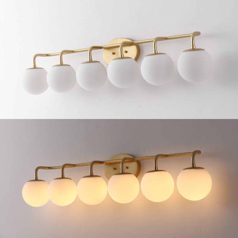 Vistora Parisian Globe 31" 4-Light Metal/Frosted Glass Modern Contemporary LED Vanity Light