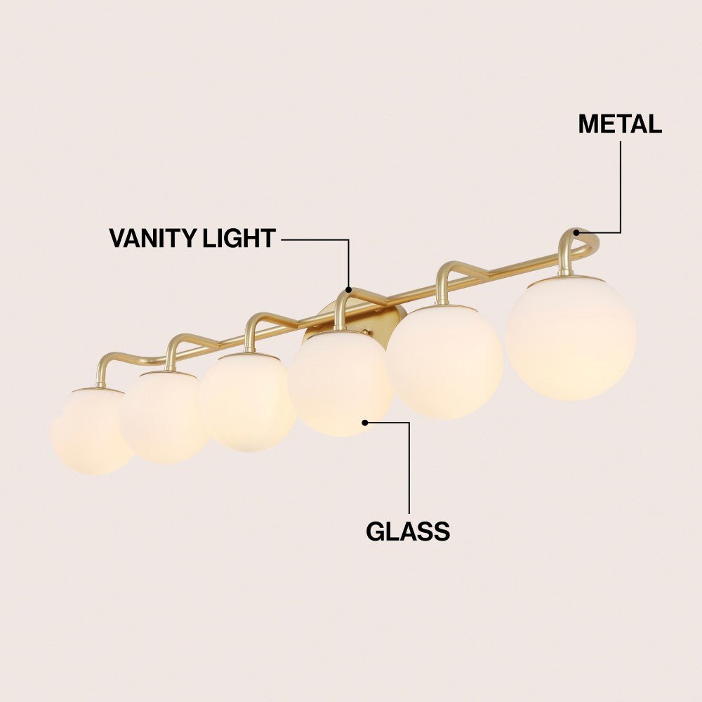 Vistora Parisian Globe 31" 4-Light Metal/Frosted Glass Modern Contemporary LED Vanity Light