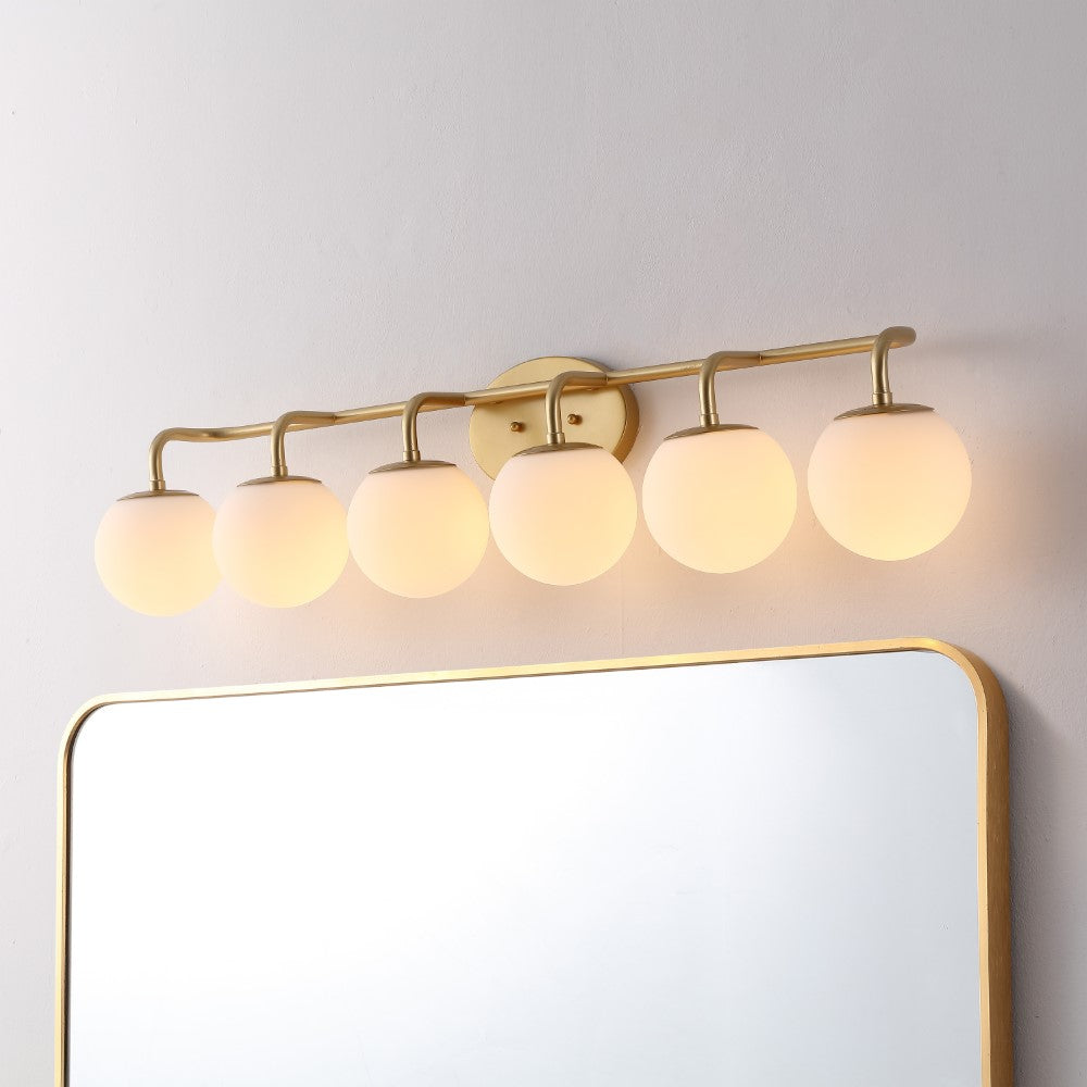 Vistora Parisian Globe 31" 4-Light Metal/Frosted Glass Modern Contemporary LED Vanity Light