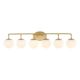 Vistora Parisian Globe 31" 4-Light Metal/Frosted Glass Modern Contemporary LED Vanity Light