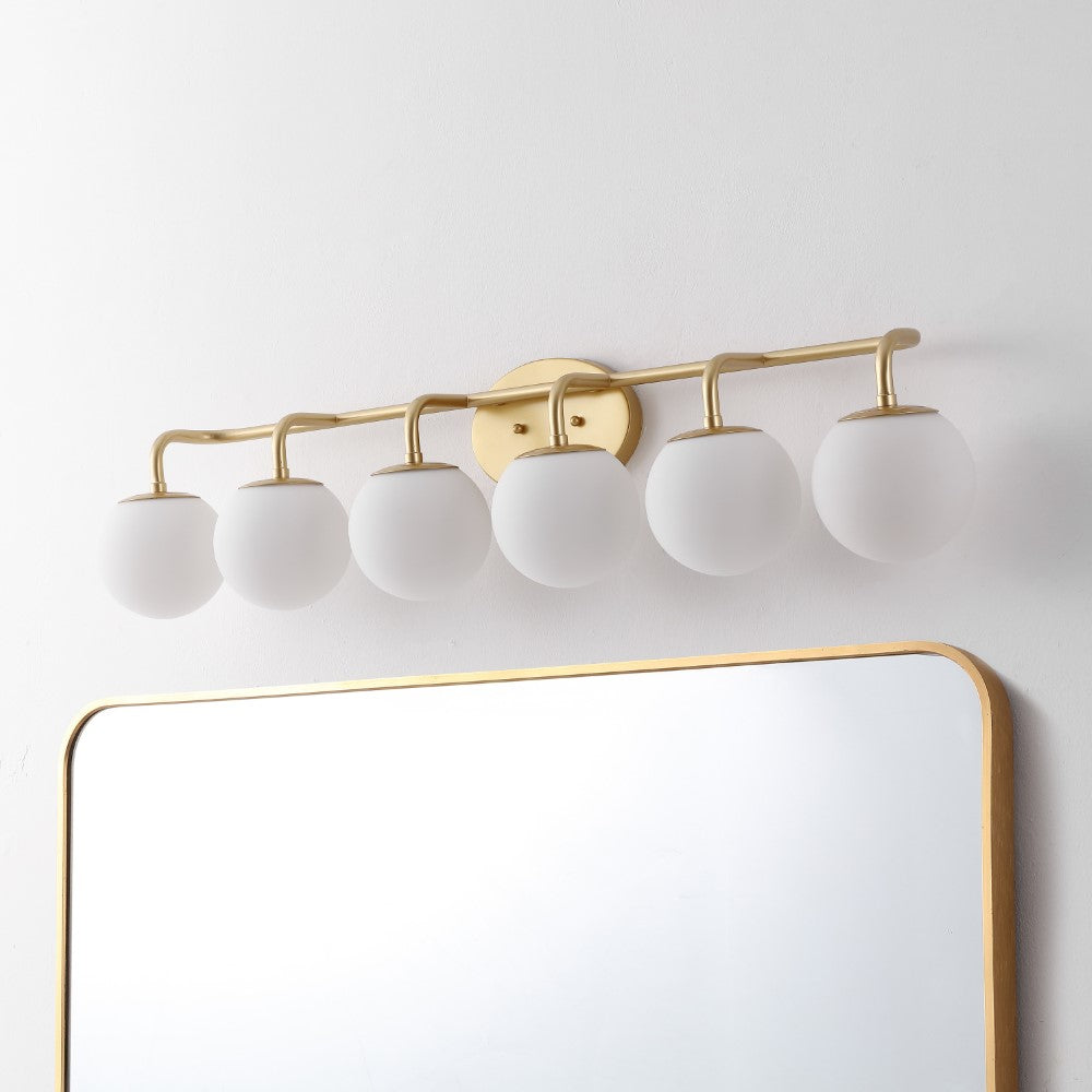 Vistora Parisian Globe 31" 4-Light Metal/Frosted Glass Modern Contemporary LED Vanity Light