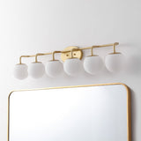 Vistora Parisian Globe 31" 4-Light Metal/Frosted Glass Modern Contemporary LED Vanity Light
