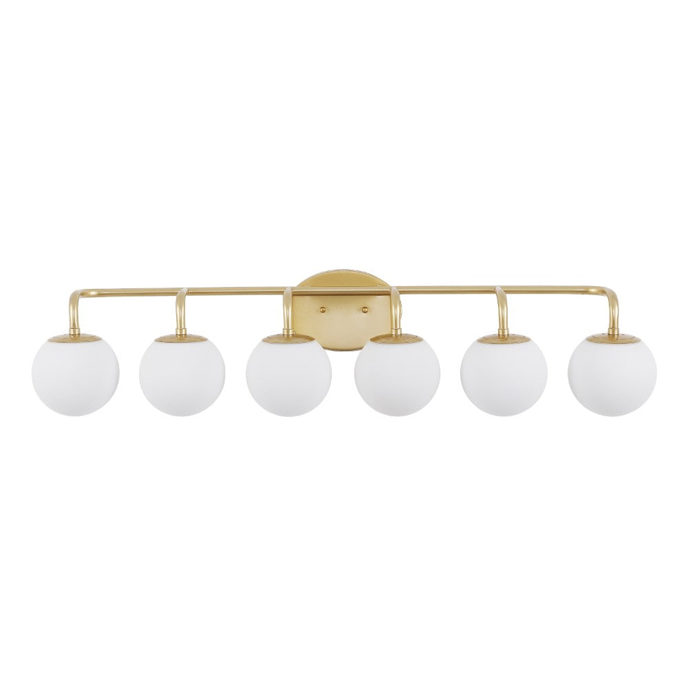 Vistora Parisian Globe 31" 4-Light Metal/Frosted Glass Modern Contemporary LED Vanity Light