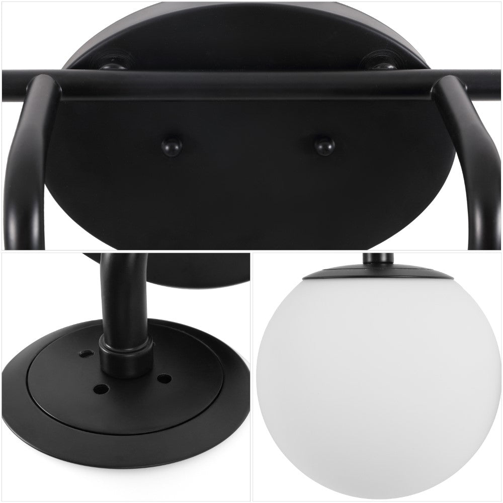 Vistora Parisian Globe 31" 4-Light Metal/Frosted Glass Modern Contemporary LED Vanity Light