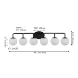 Vistora Parisian Globe 31" 4-Light Metal/Frosted Glass Modern Contemporary LED Vanity Light