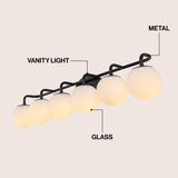 Vistora Parisian Globe 31" 4-Light Metal/Frosted Glass Modern Contemporary LED Vanity Light